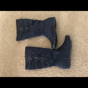 Blue Velvet tall boots